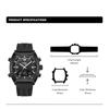 Naviforce Men's Quartz Digital Watch LCD Chronograph Date Luminous Hands 30m Waterproof Silica Strap Sports Outdoor Men's Wristwatch NF9242