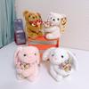 Plush Bunny Rose Arrangement Table Decor With Keychain For Gift And Home Decor