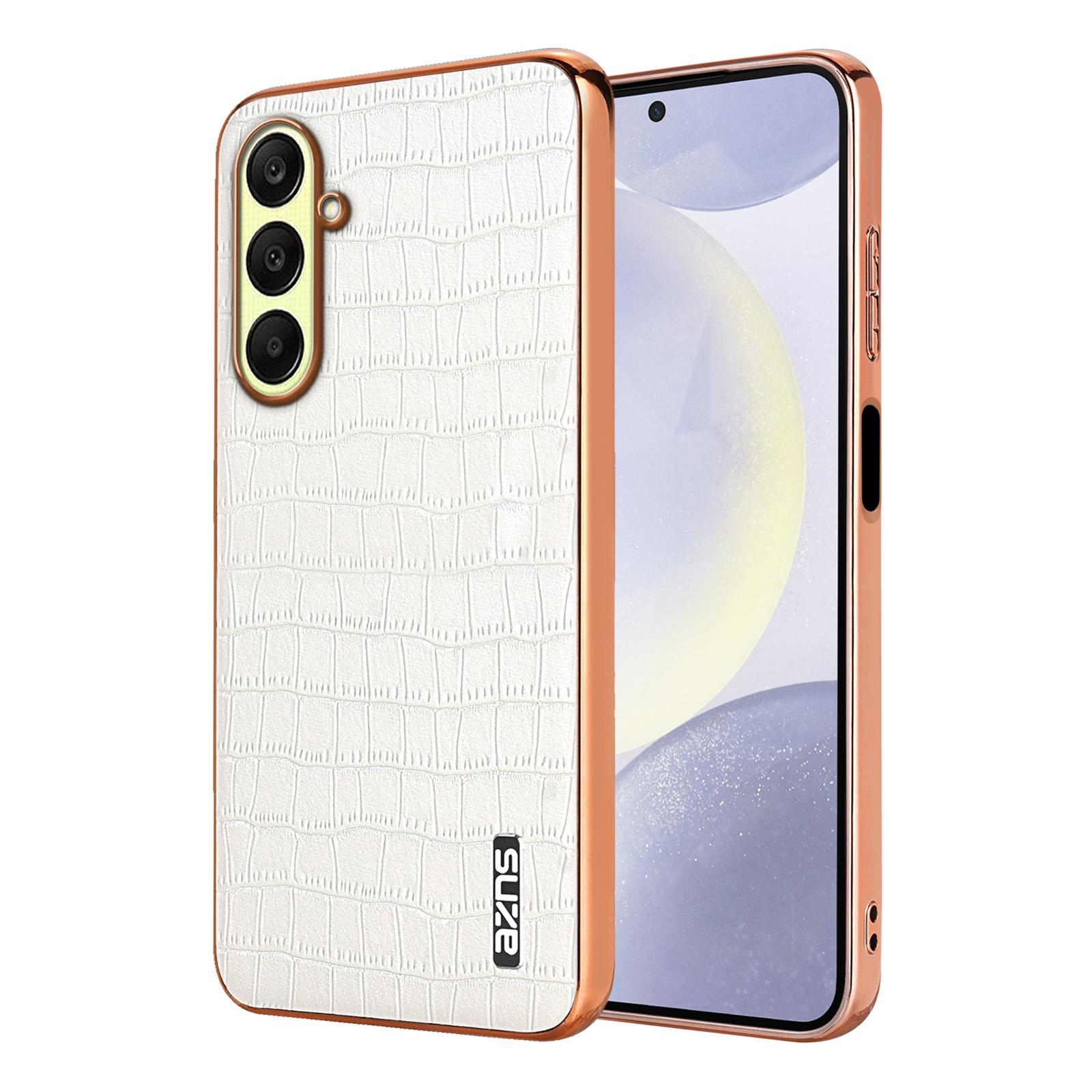 AZNS For Samsung Galaxy A57 5G Case Electroplating Crocodile Texture PU + TPU Phone Cover