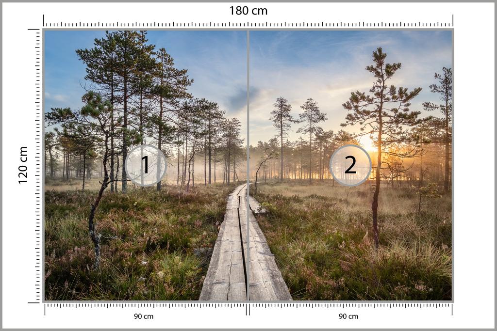 Photomural Wooden Path In The Forest Structural Vinyl 180x120