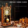Non-Toxic 751Pcs Vintage Swing Clock Building Block Toys Set 3D Puzzle Model With Alarm Function Creative Desk Decor Christmas Gifts