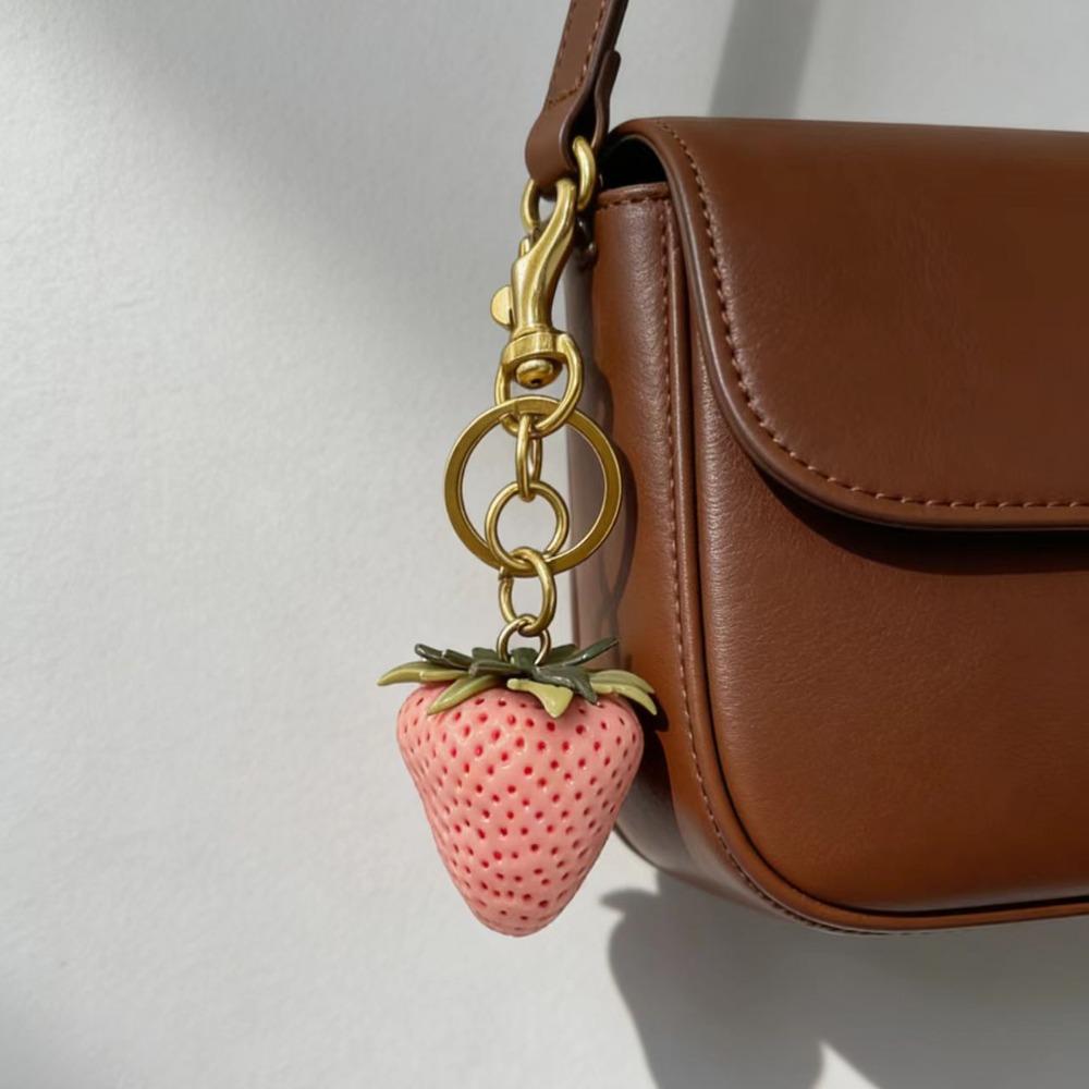 DIY Strawberry Keychain Elegant Bag Pendant Bag Accessories Fruit Bag Charm Key Ring