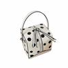 Unique PU Polka Dot Handbag Zipper Closure Top Handle Box Shaped Shoulder Bag Small Square Adjustable Strap Bucket Bag Commute