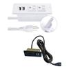 Embedded Desk Power Strips Outlet With 2AC Outlets And Double USB Port 3Meter Cord Overloads Protections For Home Office
