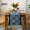 Elegant Table Runner Jacquard Geometric Runner Colorful Triangles Vintage Floral Pattern with Tassel Edges for Home Farmhouse Dining Decor Durable