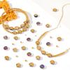 26 Styles Electroplated Glass Bead Flat Round with Letter Gold 1Set Glass Seed Beads Mixed Shapes 4~10x3~5mm Hole: 1~1.2mm