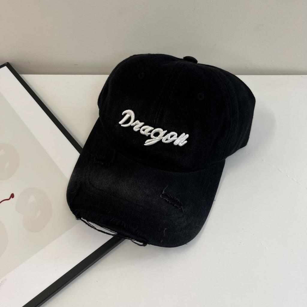 American Retro Baseball Cap Women's Big Head Circumference Old Ripped Baseball Cap Wide Brim Showing Face Small Soft Top Sun Hat Men