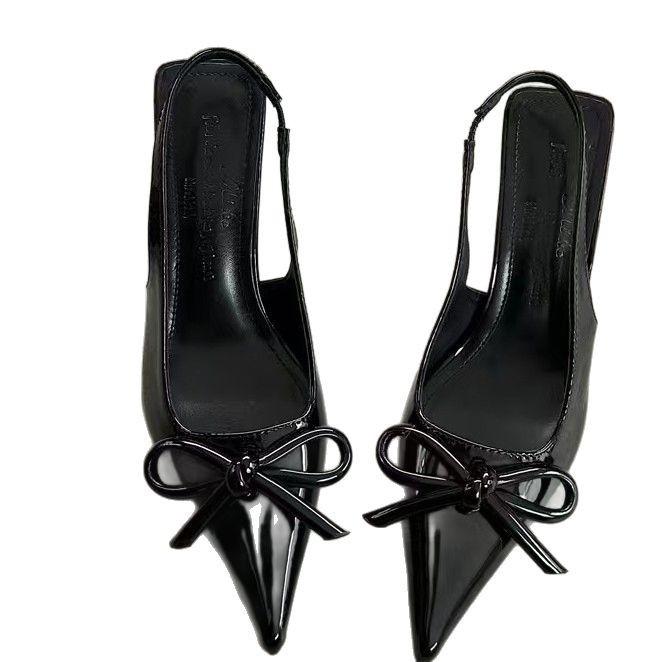 Toe Sandals 22 Spring and Autumn New Pointed Bow Temperament Beautiful High Heels Back Air Sandals