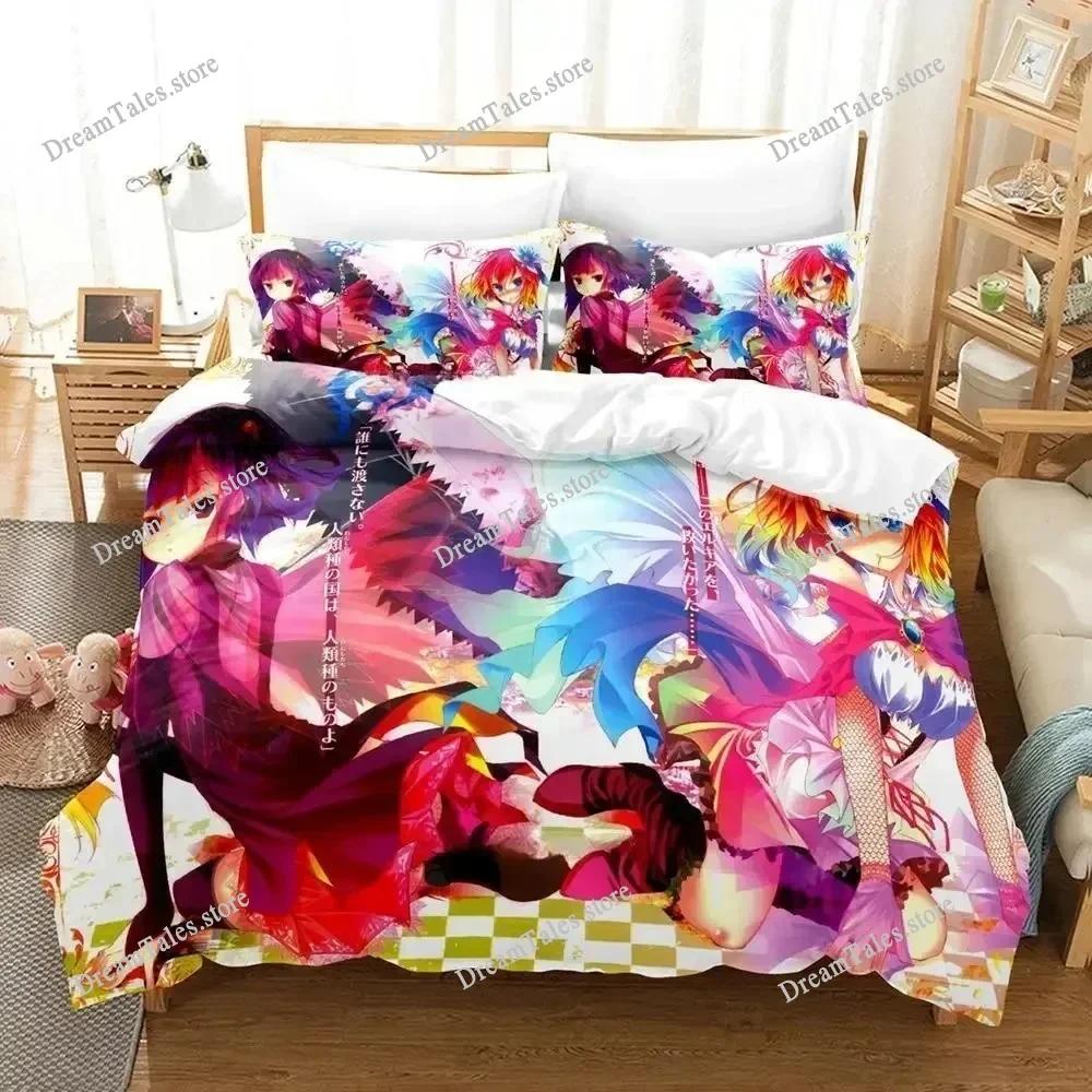 New Game No Game No Life Sora and Shiro Bedding Set Single Twin Full Queen King Size Bed Set Adult Kid Bedroom Duvet Cover Sets