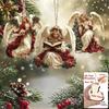 12Pcs Wooden Victoria Angel Ornament Set Handcrafted Christmas Decorations New Xmas Tree Pendant