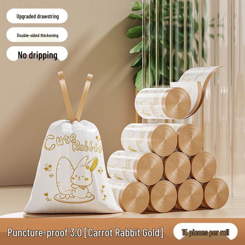 

Large Capacity, Leakproof, High Temperature Resistant Drawstring Trash Bags for Kitchen 1 Roll, 15 Bags