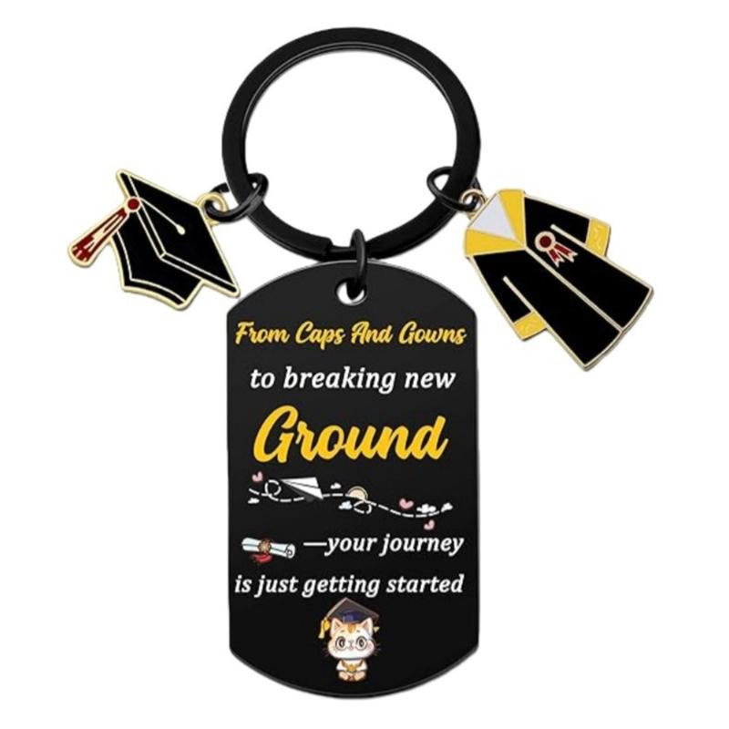 Stainless Steel Graduation Cap Keychain Bag Decoration For 2026 Commencement Academic Keepsake Graduation Gift