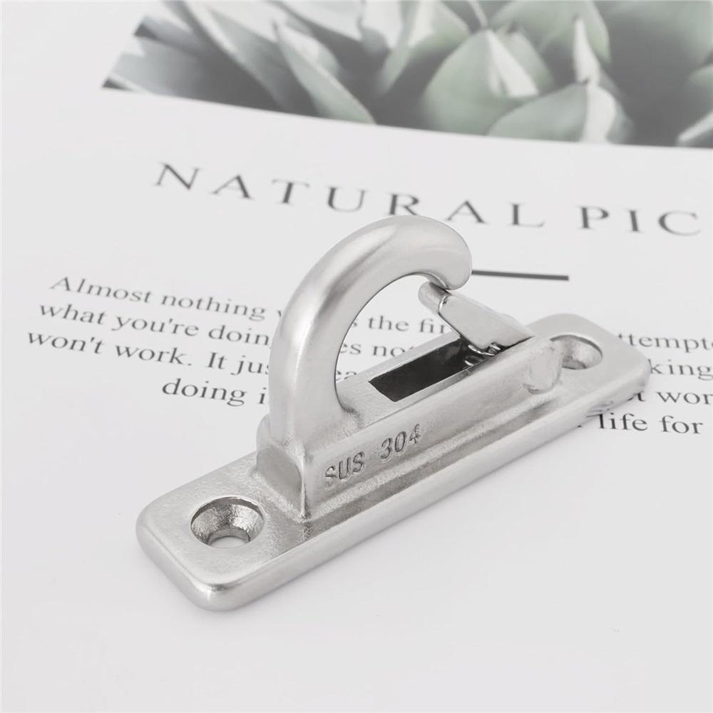 4pcs Marine Fending Hooks 304 Stainless Steel Boat Fender Hooks Marine Hooks Boat Hooks Spring Hooks For Boats Trailers, 70x17mm