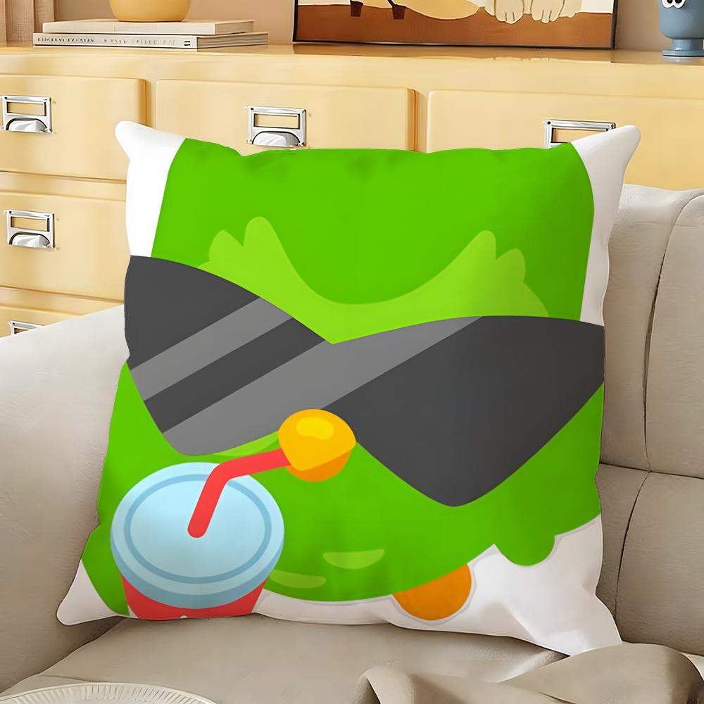 DDuolingo Cushion Cover Soft Durable Reversible Pillow Cover Home Car MultiScene Daily Comfort Pillowcase