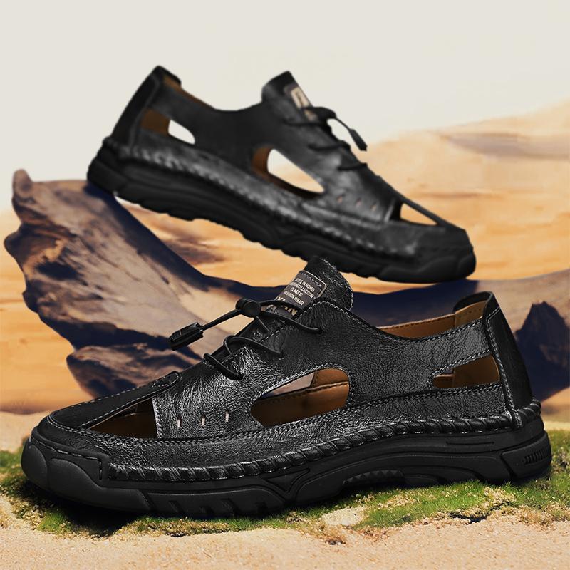 Fashion Non-Slip Hollow Out Sandals Soft Comfortable Men Summer Shoes New Design Beach Flats Anti-collision Toe Mens Gladiator Sandals