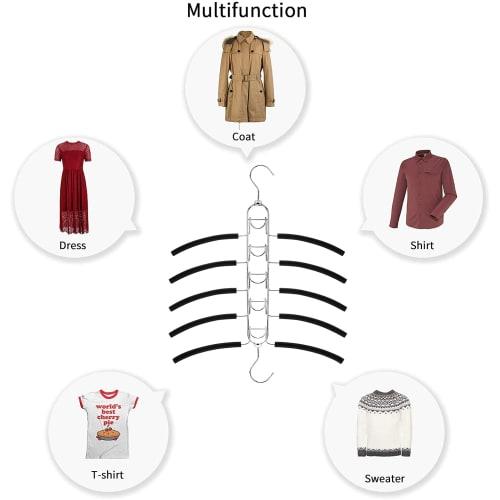 Red Horse Home Space-Saving Folding Clothes Hangers for Shirts and T-Shirts, Closet Organizer, Stainless Steel, Removable, 2 Pieces