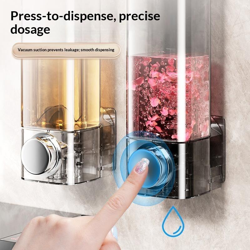 2Pcs Wall Mounted Soap Dispenser With No Need For Drilling Installation, Bathroom And Kitchen Storage Organizer, Easy To Install