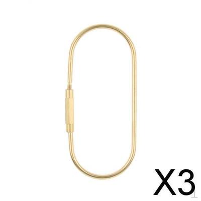 3xDurable Brass Screw Lock Keychain Ring Clip Tool Hook Clasp O Shape