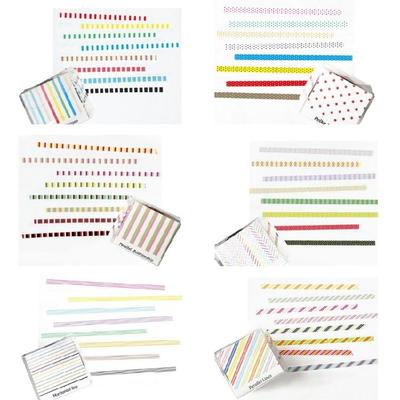 8Rolls Decorative Paper Tapes 3mmX5m Dot Striped Pattern Adhesive Tape For ScrapbookingJournal Planner Photo Album