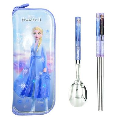 Lilpang Frozen 2 Vacuum Simple Besteckset Junior + Sicherheitsreißverschluss-Bestecketui Elsa Set, gemischte Farben, 1 Set