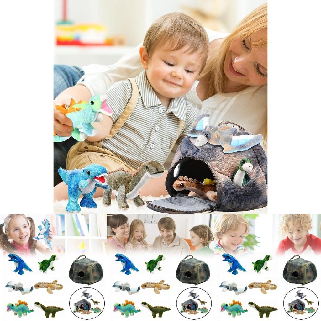 Adorable Plush Dinosaur Toys Set Featuring Realistic Pterodactyl T-rex And Long Neck Dinosaurs For Home Decoration