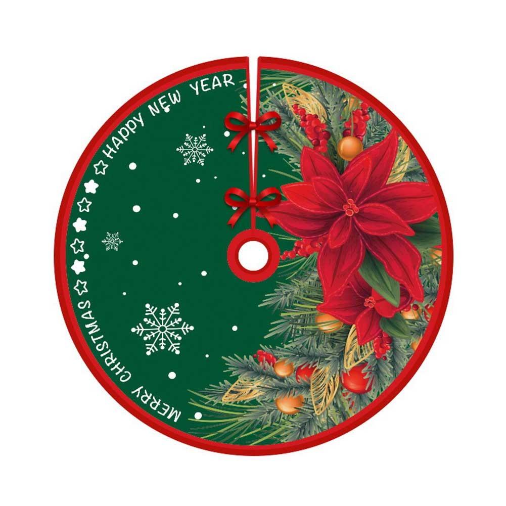 Cartoon Print Christmas Tree Skirt Festive Decorations