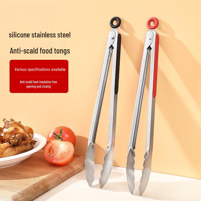 SMVP Stainless Steel Kitchen & BBQ Tongs with Spring