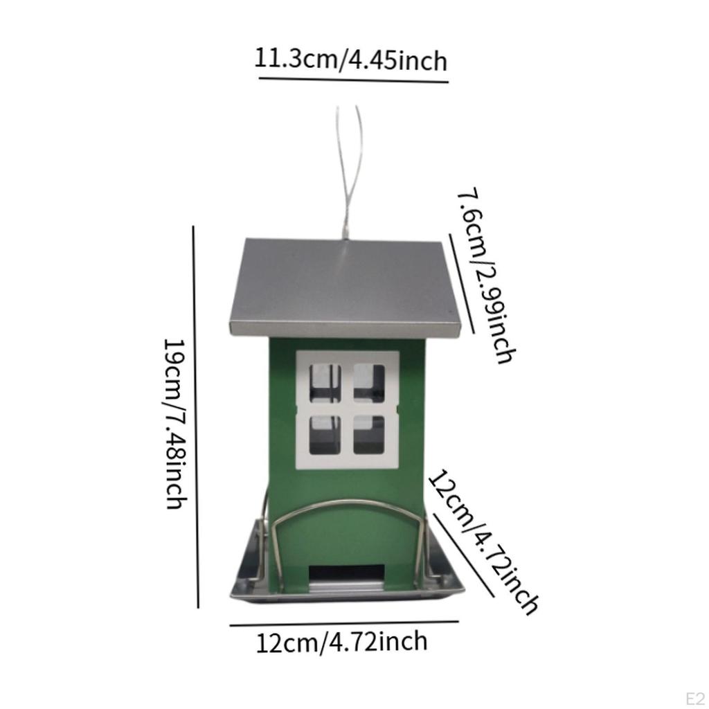 Outdoor Bird Feeder Garden Decor,Weather Resistant,Hanging Metal Food Container for Courtyard