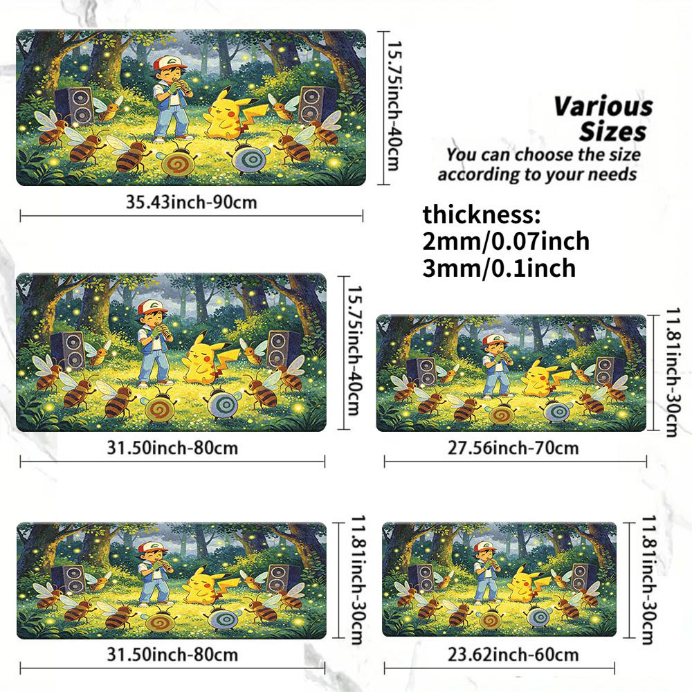 Lucario Autumn Forest Battle Gaming Mouse Pad with NonSlip Rubber Base 30x80x0.2cm