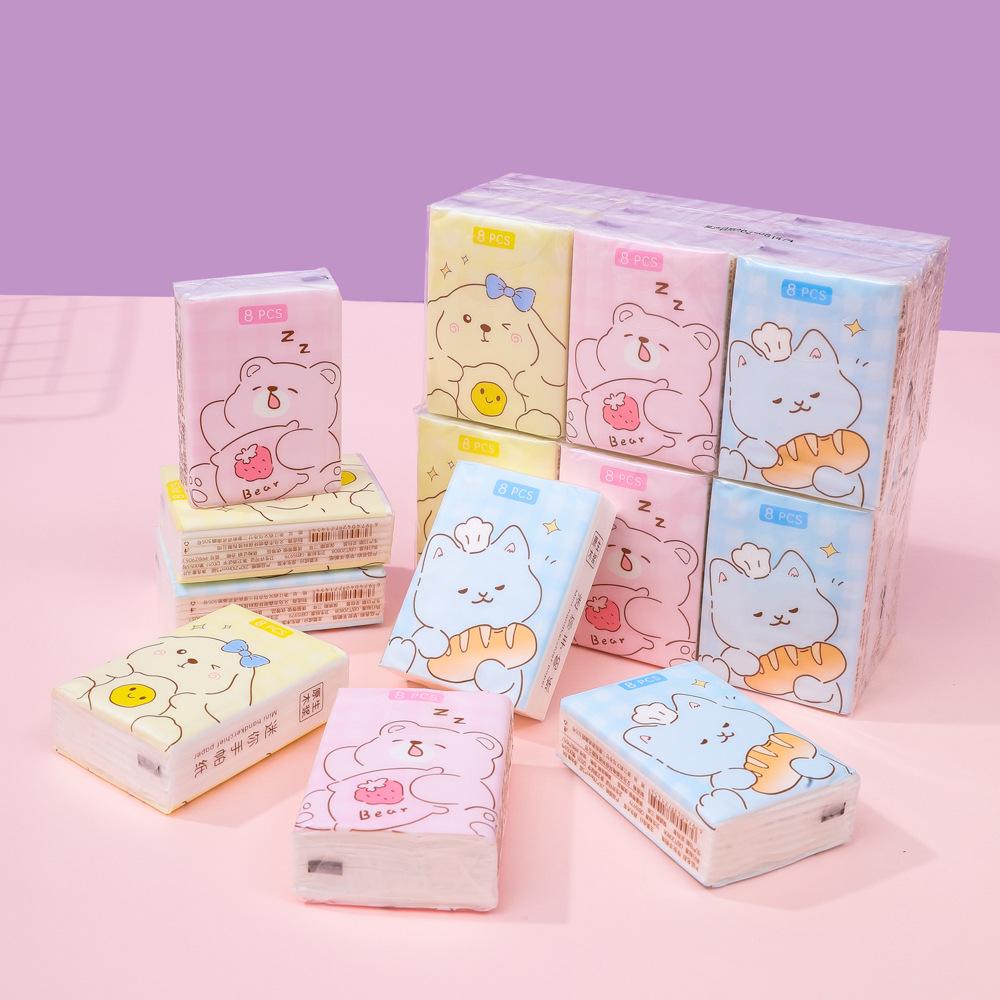 Portable Mini Wood Pulp Pocket Tissue Pack - Facial & Handkerchief Tissues for Students