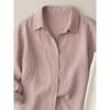 Women's French Casual Cotton Linen Long Sleeve Shirt - Spring/Autumn Collection