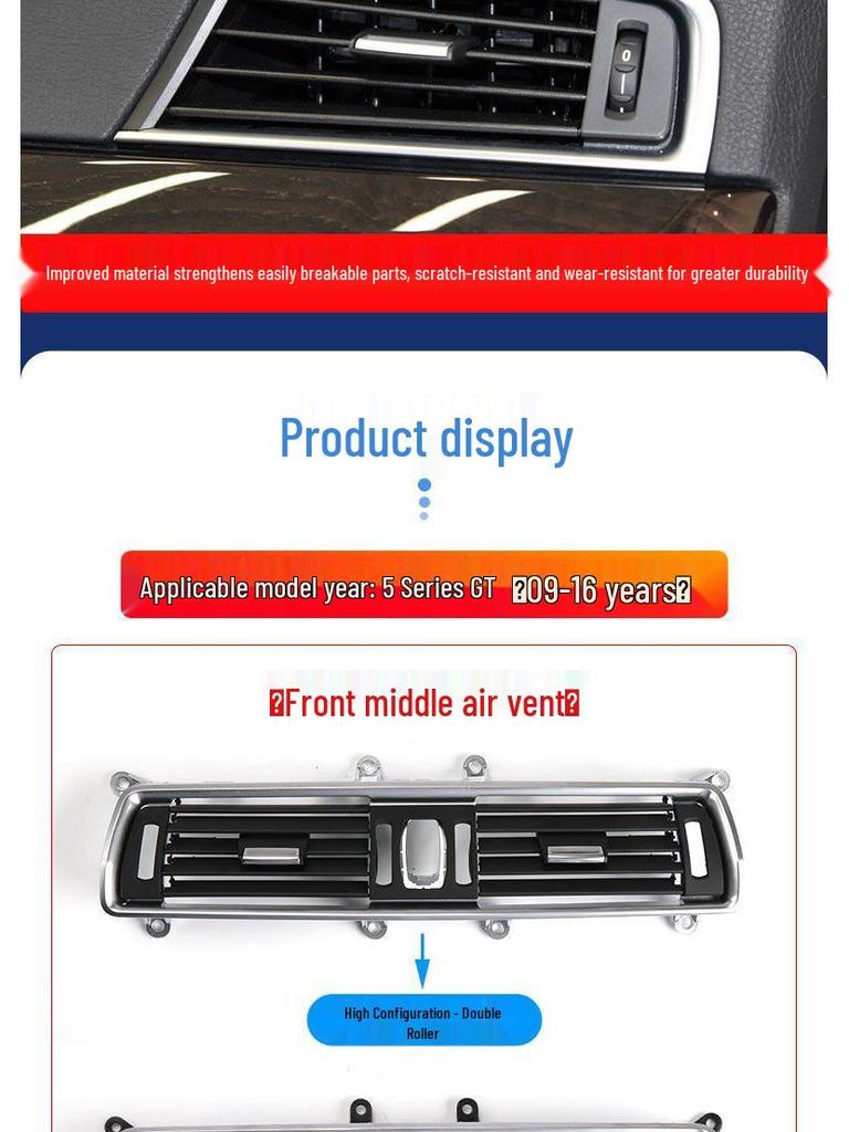 BMW 5 Series GT Rear Air Conditioning Vent Panel for 528GT/535GT F07