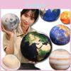 Planet Earth Solar Lifelike System Sun Mars Plush Toy Stuffed Mercury Jupiter Saturn Uranus Neptune Round Ball Throw Pillow