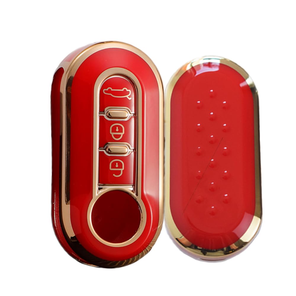 KUNIO Fiat Exclusive Key Case, Key Cover, Keychain, Silicone, Genuine Waterproof, Lightweight, Compatible with