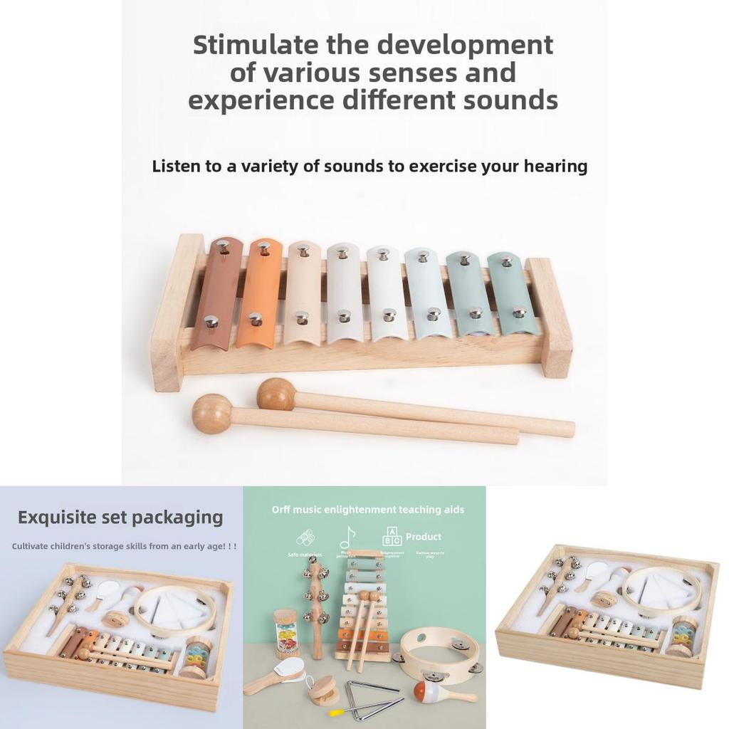 Wooden Glockenspiel Maracas Triangolo Music Enlightenment Children Puzzle Toy For Wooden Frame And Handheld Skills Development