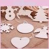 Adorable 10pcs Christmas Wooden Tree Decorative Hanging Ornaments For Kids