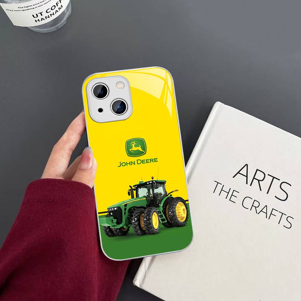 Green J-John Truck D-Deeres Tempered Glass For Iphone 14 13 12 11 Pro Mini XS MAX 14Plus X XS XR Fundas