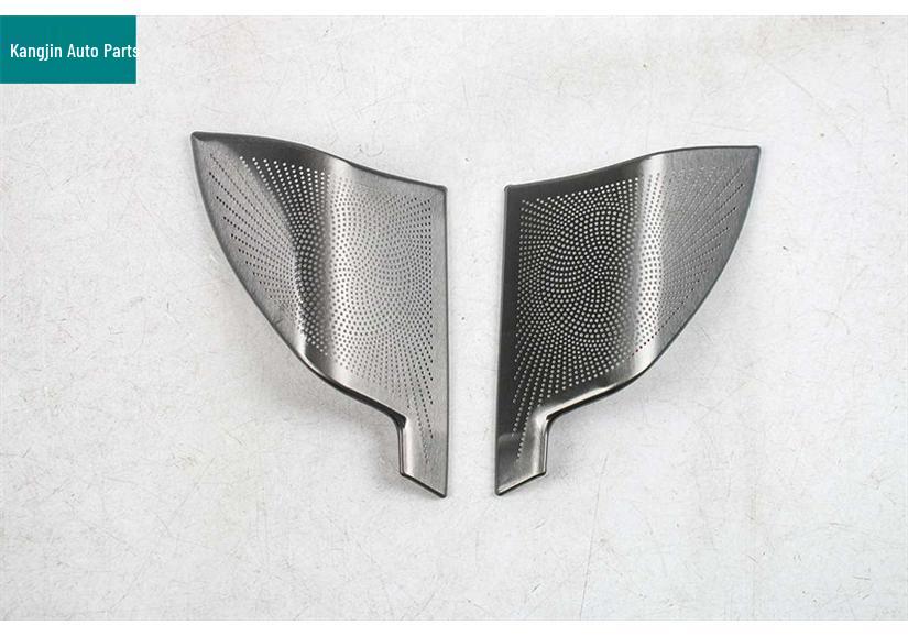 Black Titanium Stainless Steel Speaker Cover for Dongfeng Yipai M8 - Front Panel & Middle Triangle Interior Modification