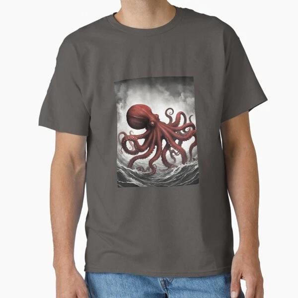 Red Octopus Classic TShirt Made In UsaAus TShirt S2xl S