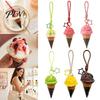 Ice Cream Keychain Pendant Cone Pendant, Bag Key Chain with Braided Lanyard Charm Lanyard, Backpacks Hanging Accessory