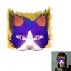 Therians Mask Set Furs,Eye Mesh,Felts Sheet DIY Foxes Cats Mask To Paint Furry Animal Mask Gear for Halloween Cosplay