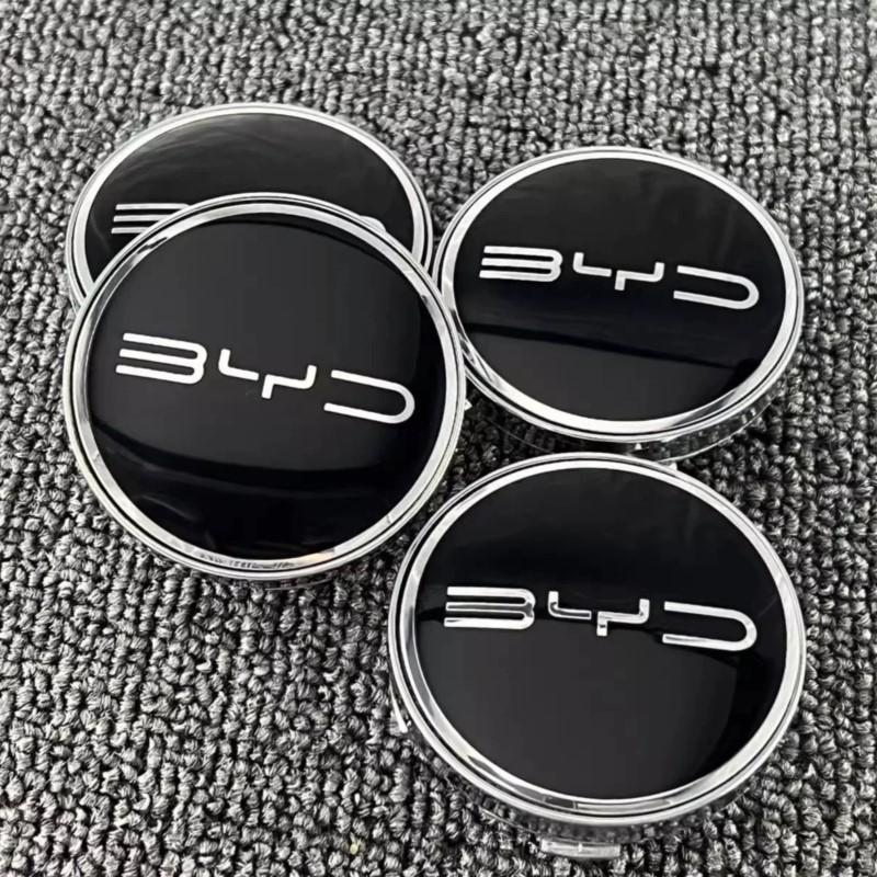 4pcs 55/58/68mm Car Wheel Center Hub Cap Badge Emblem Decal Wheel Sticker For BYD Atto 3 Yuan Plus Song Plus Seal Dolphin Seali