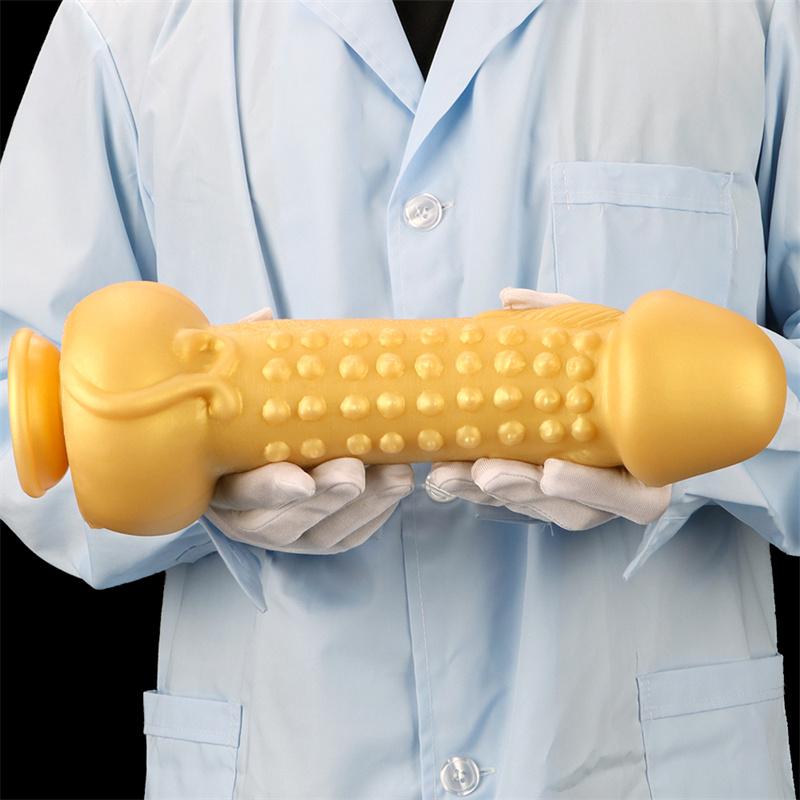 Stor skallet overdimensjonert gull silikon analplugg myk formet anus anal ekspansjon overdimensjonert tykk dildo masturbator