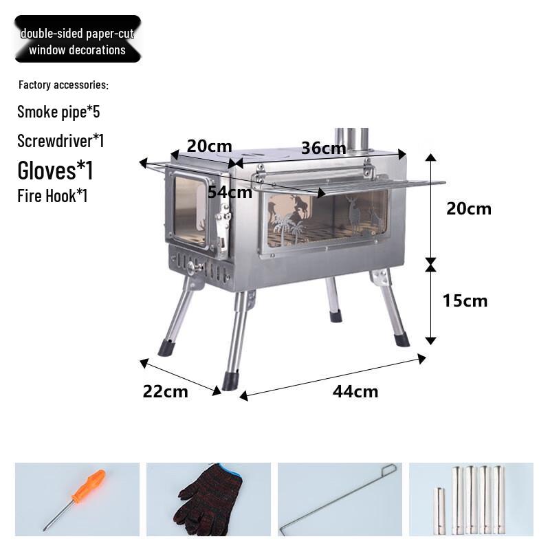 OEING Stainless Steel Camping Stove 450x220x350mm