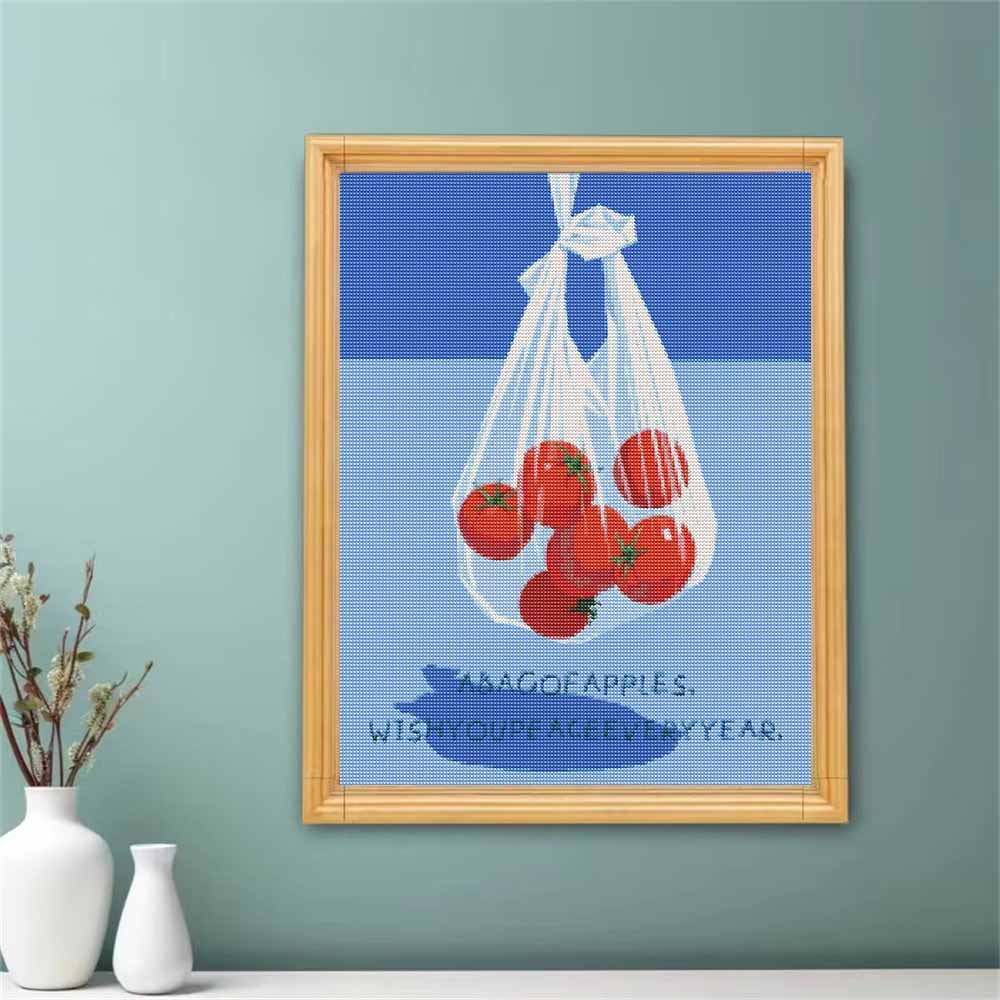 Diamond Painting DIY Kit Tomato Bag Design 5D Full Drill Rhinestone Art Canvas Relaxing Craft Wall Decor For Home Kitchen Art Piece