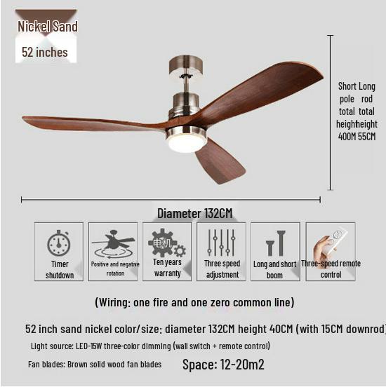Nordic Modern LED Ceiling Fan Light for Living Room and Bedroom