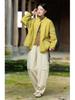 Women's Retro Winter Distressed Patchwork Velvet-Lined Linen Lantern Pants