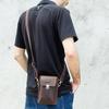Marsupio da uomo in vera pelle CONTACT'S, Borsa piccola, Portacarte, da uomo, Alta qualità, Borsa a tracolla, Borsa per telefono