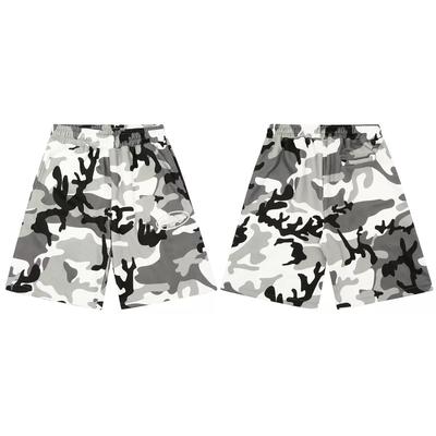 FlowStreet Álcázott Cargo Rövidnadrág Férfiaknak Széles Szárú Laza Hip Hop Rövid