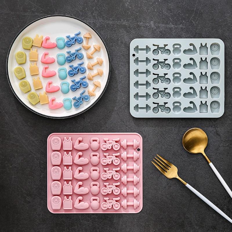Fitness-Thema Silikon-Backformen 11 Mulden Silikon-Kuchenformen zur Herstellung von Schokoladendesserts, Süßigkeiten und Cocktails